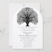 Invitation Initiales romantiques dans le Mariage d'arbre de t (Devant)