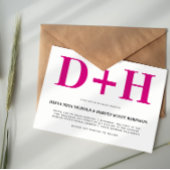 Invitation Initiales rose magenta mariage de typographie auda