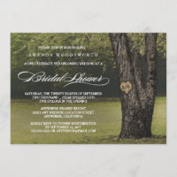 Initiales rustiques Chêne Arbre Bridal Douche Invi