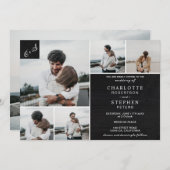 Invitation Initiales rustiques de tableau noir 6 photos maria (Devant / Derrière)