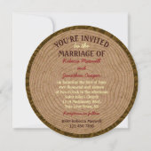 Invitation Initiales sculptées dans le coeur Mariage rustique (Dos)