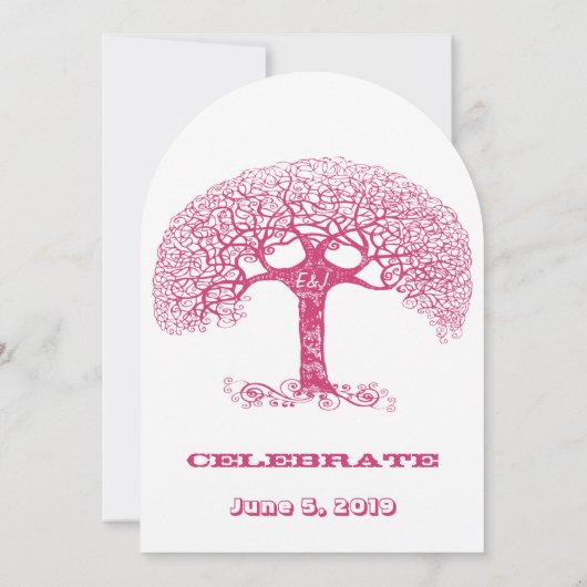 Invitation Initiales Tourbillonnant roses sculptées dans un m (Dos)