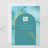 Invitation INK Abstrait Turquoise Turquoise Gold Wedding INVI (Dos)