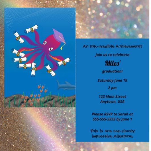 Invitation Ink-credible Achievement Grad Party