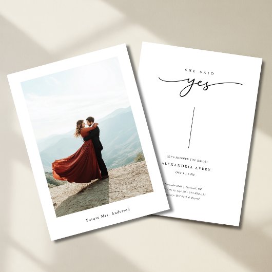 Invitation Inline Moderne Elle A Dit Oui Fête des mariées Pho