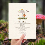 Invitation Insectes Champignons Woodland Nature Baby shower g<br><div class="desc">La page d'un livre d'histoire de la nature a inspiré une invitation baby shower avec l'illustration de deux champignons entourés de papillon de nuit,  d'abeilles,  de sauterelles et d'escargots.</div>