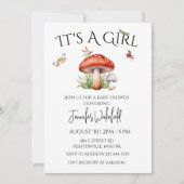 Invitation Insectes de champignons Bois Forêt Baby shower fil (Devant)