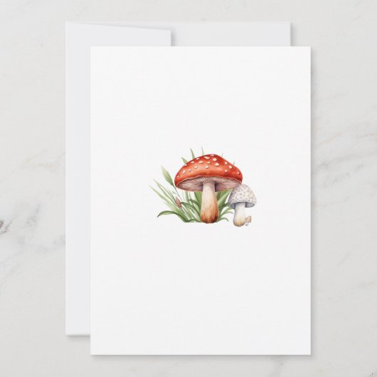 Invitation Insectes de champignons Bois Forêt Baby shower fil (Dos)