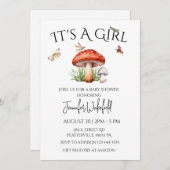 Invitation Insectes de champignons Bois Forêt Baby shower fil (Devant / Derrière)