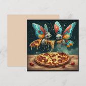 Invitation Insectes drôles mignons mangeant une pizza idées d (Devant / Derrière)