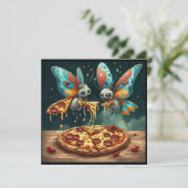 Invitation Insectes drôles mignons mangeant une pizza idées d (Debout devant)