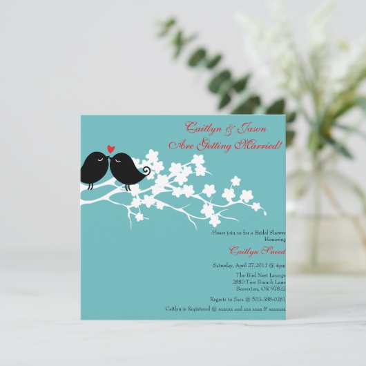 Invitation Inséparable à la douche nuptiale (Debout devant)