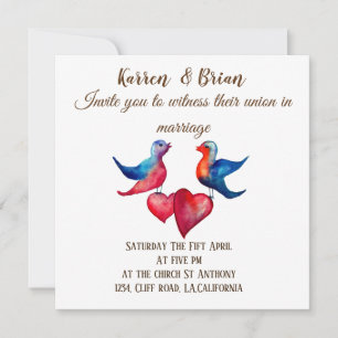 Invitation Inséparable d'art aquarelle