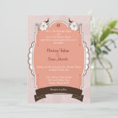 Invitation inséparable floral rose/Brown 5x7 (Debout devant)