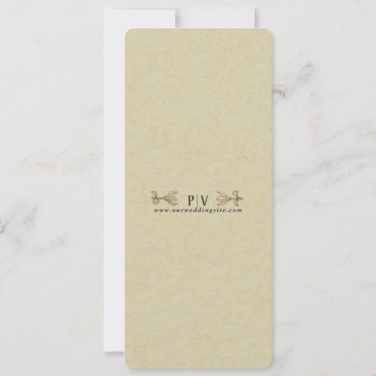 Invitation Inséparable - Mariage de pigeons blancs (Dos)