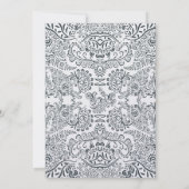 Invitation Inséparable Motif Whimsical Peacock de la marine M (Dos)