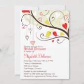 Invitation Inséparable nuptiale rouge et jaune (Devant)