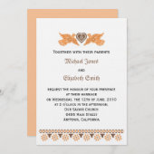 Invitation Inséparable - Persimmon/Brown sur le li (Devant / Derrière)