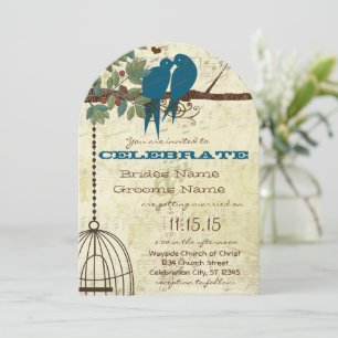Invitation Inséparable Romantique assis dans un mariage d'arb