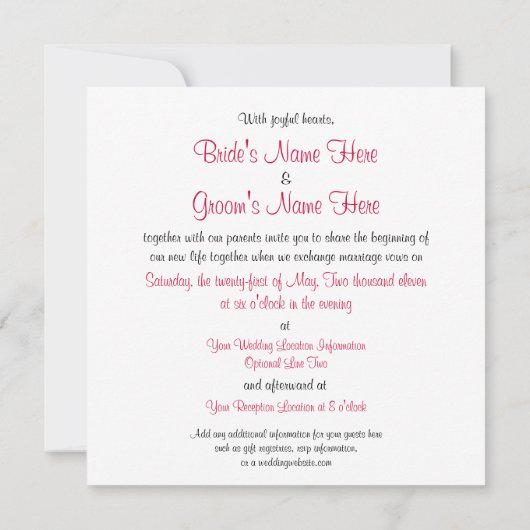 Invitation Inséparables (Dos)