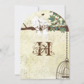 Invitation Inséparables assis dans un mariage d'arbre Inviter (Dos)