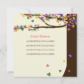 Invitation Inséparables aux coeurs colorés Chêne (Dos)