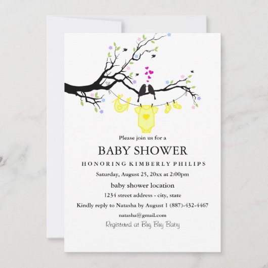Invitation Inséparables | Baby shower neutre pour les femmes  (Devant)