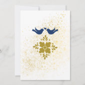 Invitation Inséparables Bleus Et Dorés Mariage Mexicain (Dos)