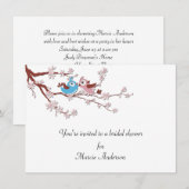 Invitation Inséparables Cerry Blossoms Fête des mariées Invit (Devant / Derrière)