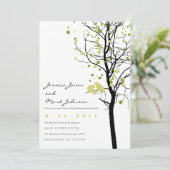 Invitation Inséparables dans l'arbre de point de polka (Debout devant)