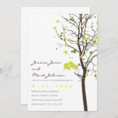 Invitation Inséparables dans l'arbre Poka Dot Tree (Devant / Derrière)