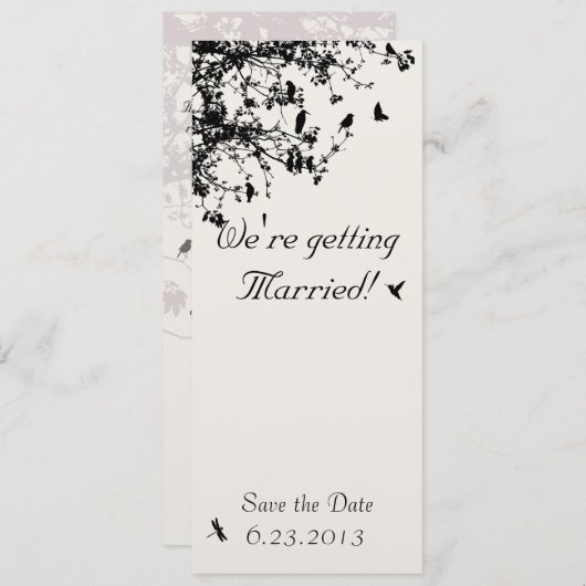 Invitation Inséparables dans les arbres (Devant / Derrière)