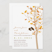 Invitation Inséparables d'automne dans l'arbre avec le (Devant / Derrière)