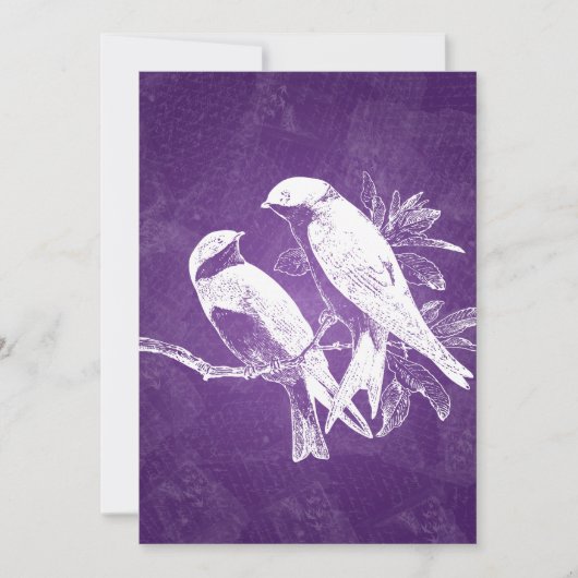 Invitation Inséparables de mariage élégant violet (Devant)