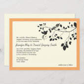 Invitation Inséparables De Mariage Orange Et Noir (Devant / Derrière)