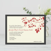 Invitation Inséparables de mariage rouge et noir (Debout devant)