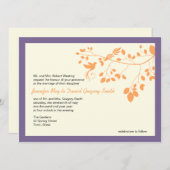 Invitation Inséparables De Mariage Violet Et Orange (Devant / Derrière)