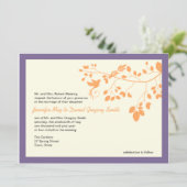 Invitation Inséparables De Mariage Violet Et Orange (Debout devant)