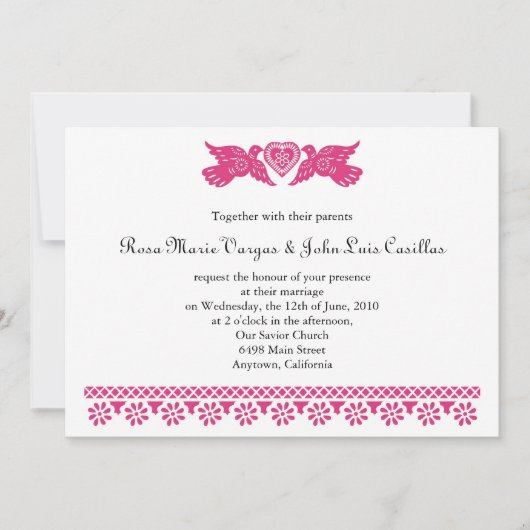 Invitation Inséparables de style Papel Picado (Devant)