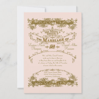 Invitation Inséparables Dégustant Glamour Vintage Mariage Blu