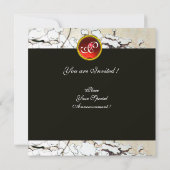 INVITATION INSÉPARABLES D'HIVER BLACK WHITE RED GEM MONOGRAM (Dos)