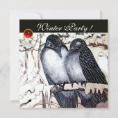 INVITATION INSÉPARABLES D'HIVER BLACK WHITE RED GEM MONOGRAM (Devant)