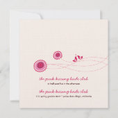 Invitation Inséparables Dots Roses Jolies Fleurs Mariage Invi (Dos)