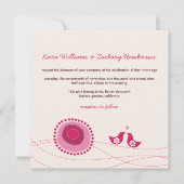 Invitation Inséparables Dots Roses Jolies Fleurs Mariage Invi (Devant)