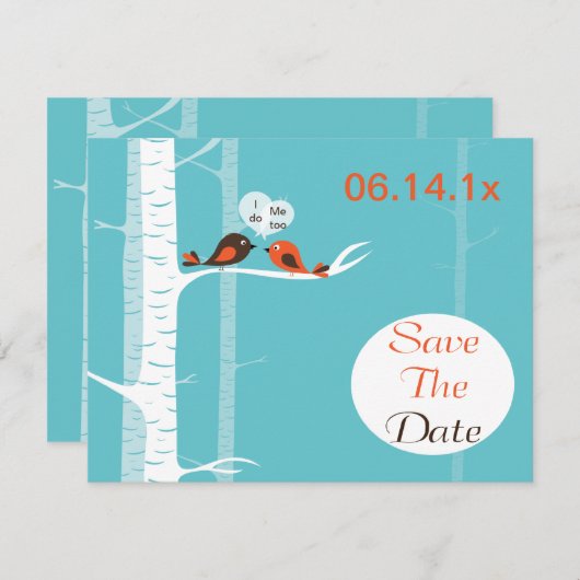 Invitation Inséparables Enregistrer La Date Annonce (Devant / Derrière)