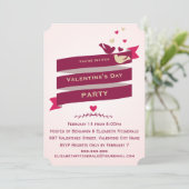 Invitation Inséparables et coeurs Bannière Valentines Party (Debout devant)