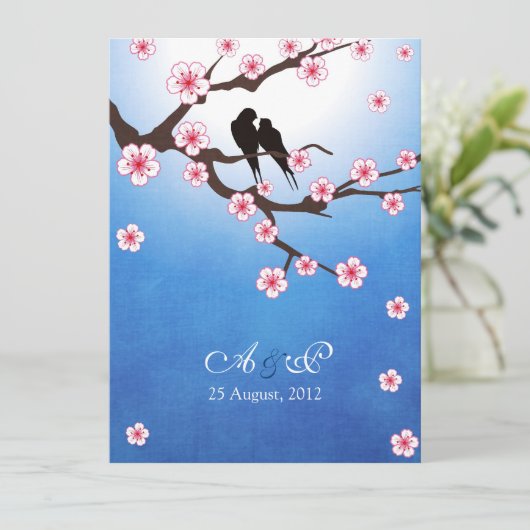 Invitation Inséparables et Sakura - Arrière - plan bleu (Debout devant)