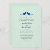 Invitation inséparables Et White Polka Dot Mint Mariage Invit (Devant / Derrière)