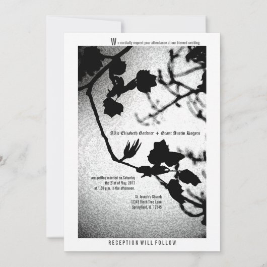 Invitation Inséparables gothiques Silhouettes Mariage Invitat (Dos)