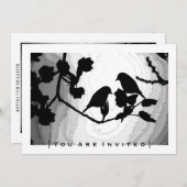 Invitation Inséparables gothiques Silhouettes Mariage Invitat (Devant / Derrière)